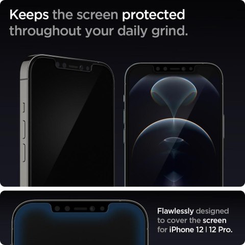 SZKŁO HARTOWANE SPIGEN GLAS.TR "EZ FIT" 2-PACK IPHONE 12 / 12 PRO CLEAR Spigen