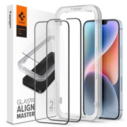 SZKŁO HARTOWANE SPIGEN ALM GLASS FC 2-PACK IPHONE 13 / 13 PRO / 14 / 16E / 17E BLACK Spigen