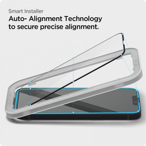 SZKŁO HARTOWANE SPIGEN ALM GLASS FC IPHONE 13 / 13 PRO / 14 / 16E / 17E BLACK Spigen