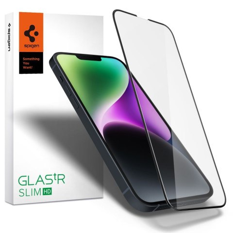 SZKŁO HARTOWANE SPIGEN GLASS FC IPHONE 13 / 13 PRO / 14 / 16E / 17E BLACK Spigen