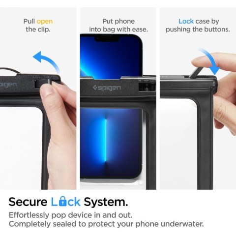 SPIGEN A601 UNIVERSAL WATERPROOF CASE 2-PACK BLACK Spigen