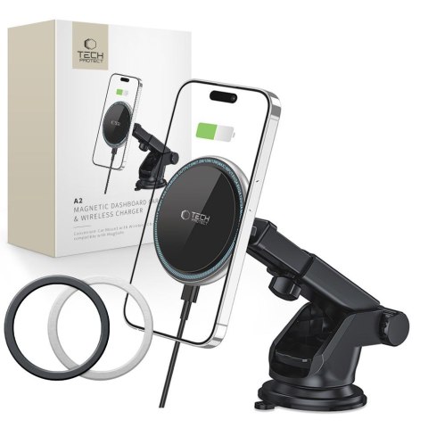 TECH-PROTECT A2 MAGNETIC MAGSAFE DASH CAR MOUNT WIRELESS CHARGER 15W BLACK Tech-Protect
