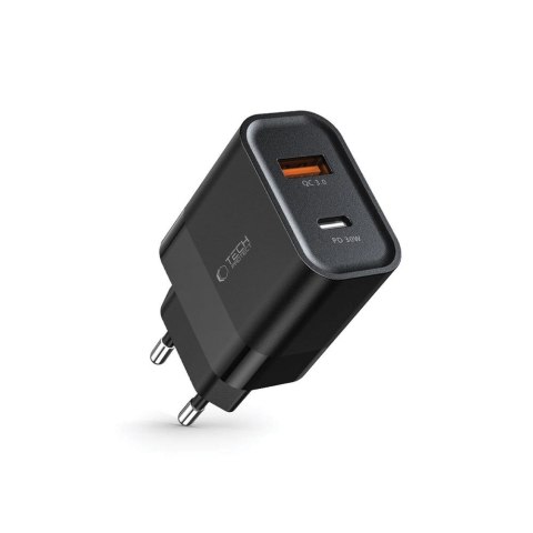 TECH-PROTECT C30W 2-PORT NETWORK CHARGER PD 30W / QC3.0 BLACK Tech-Protect