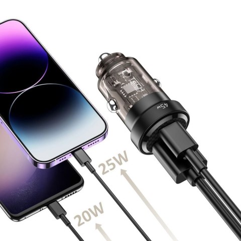 TECH-PROTECT CC45W 2-PORT CAR CHARGER PD 45W / QC3.0 BLACK Tech-Protect