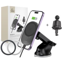 TECH-PROTECT MM15W-V1 MAGNETIC MAGSAFE DASHBOARD & VENT CAR MOUNT WIRELESS CHARGER 15W BLACK Tech-Protect