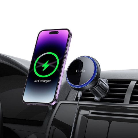 TECH-PROTECT MM15W-V4 MAGNETIC MAGSAFE VENT CAR MOUNT WIRELESS CHARGER 15W BLACK Tech-Protect
