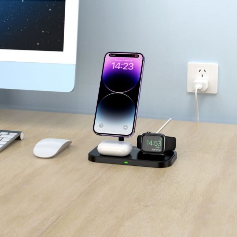 TECH-PROTECT QI15W-A22 3IN1 MAGNETIC MAGSAFE WIRELESS CHARGER BLACK Tech-Protect