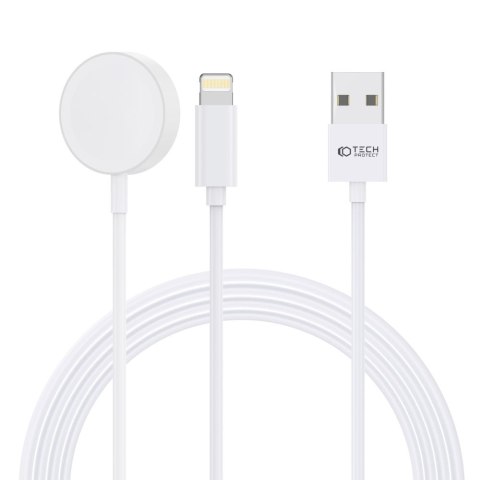 TECH-PROTECT ULTRABOOST 2IN1 MAGNETIC CHARGING CABLE & LIGHTNING 150CM APPLE WATCH WHITE Tech-Protect