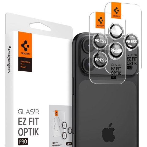 OSŁONA APARATU SPIGEN OPTIK PRO GLAS.TR "EZ FIT" CAMERA PROTECTOR 2-PACK IPHONE 14 PRO / MAX / 15 PRO / MAX / 16 PRO / MAX / 17  Spigen