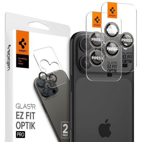 OSŁONA APARATU SPIGEN OPTIK PRO GLAS.TR "EZ FIT" CAMERA PROTECTOR 2-PACK IPHONE 14 PRO / MAX / 15 PRO / MAX / 16 PRO / MAX / 17  Spigen