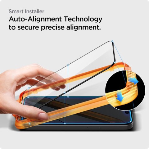 SZKŁO HARTOWANE SPIGEN ALM GLASS FC 2-PACK IPHONE 15 PLUS BLACK Spigen