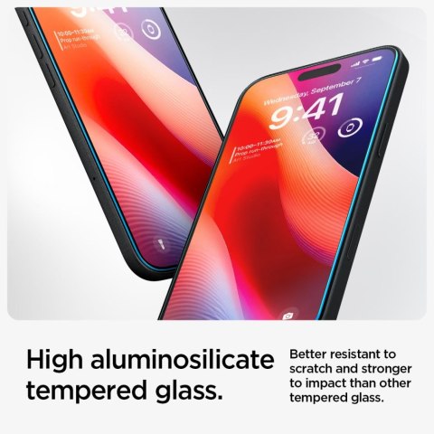SZKŁO HARTOWANE SPIGEN GLAS.TR "EZ FIT" 2-PACK IPHONE 15 / 16 CLEAR Spigen