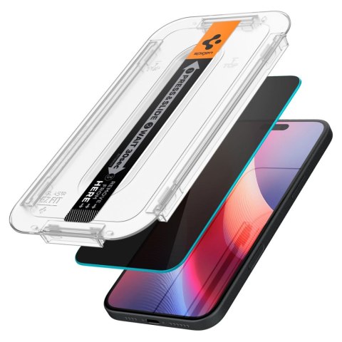 SZKŁO HARTOWANE SPIGEN GLAS.TR "EZ FIT" 2-PACK IPHONE 15 / 16 PRIVACY Spigen