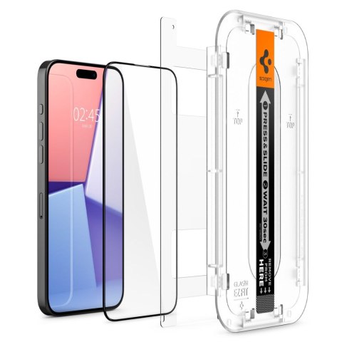 SZKŁO HARTOWANE SPIGEN GLAS.TR "EZ FIT" FC IPHONE 15 PRO MAX BLACK Spigen