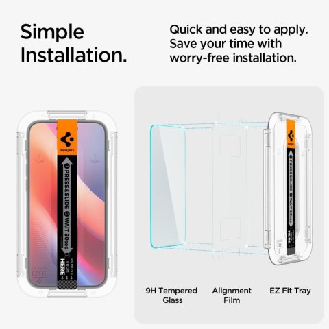 SZKŁO HARTOWANE SPIGEN GLAS.TR "EZ FIT" IPHONE 15 / 16 CLEAR Spigen