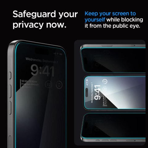 SZKŁO HARTOWANE SPIGEN GLAS.TR "EZ FIT" IPHONE 15 PLUS / 16 PLUS PRIVACY Spigen