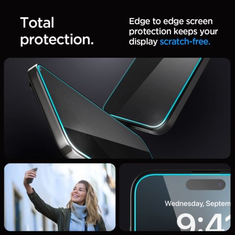 SZKŁO HARTOWANE SPIGEN GLAS.TR "EZ FIT" IPHONE 15 PLUS / 16 PLUS PRIVACY Spigen