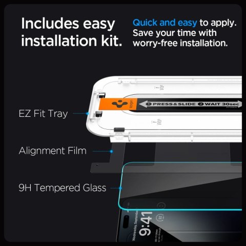 SZKŁO HARTOWANE SPIGEN GLAS.TR "EZ FIT" IPHONE 15 PLUS / 16 PLUS PRIVACY Spigen