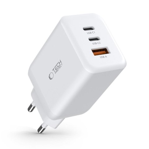 TECH-PROTECT C65W 3-PORT NETWORK CHARGER PD 65W / QC3.0 WHITE Tech-Protect