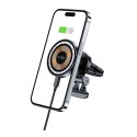TECH-PROTECT MM15W-V5 MAGNETIC MAGSAFE VENT CAR MOUNT WIRELESS CHARGER 15W BLACK Tech-Protect