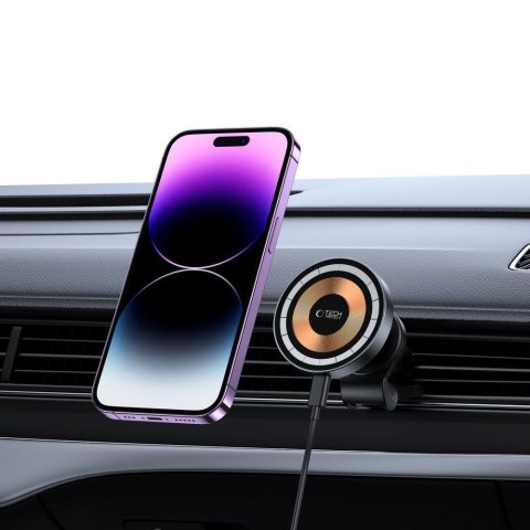 TECH-PROTECT MM15W-V5 MAGNETIC MAGSAFE VENT CAR MOUNT WIRELESS CHARGER 15W BLACK Tech-Protect