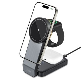 TECH-PROTECT QI15W-A28 3IN1 MAGNETIC MAGSAFE WIRELESS CHARGER BLACK Tech-Protect