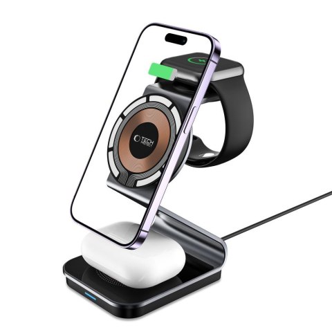 TECH-PROTECT QI15W-A29 3IN1 MAGNETIC MAGSAFE WIRELESS CHARGER BLACK Tech-Protect