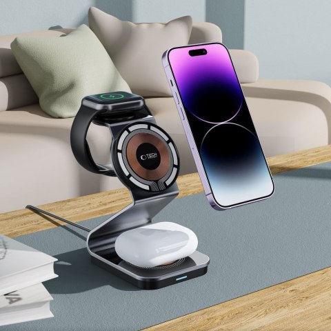 TECH-PROTECT QI15W-A29 3IN1 MAGNETIC MAGSAFE WIRELESS CHARGER BLACK Tech-Protect