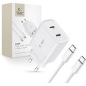 TECH-PROTECT C20W 2-PORT NETWORK CHARGER PD 20W + TYPE-C CABLE WHITE Tech-Protect