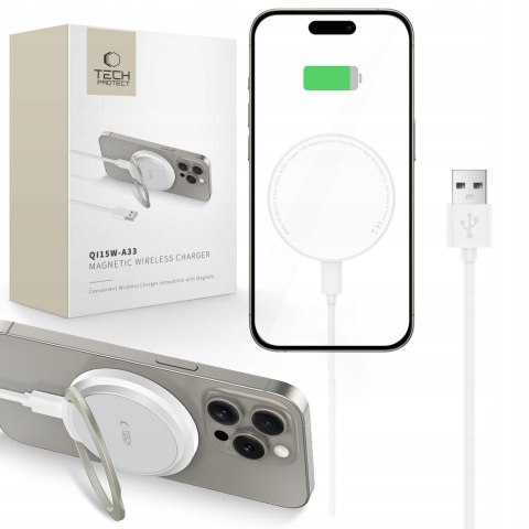 TECH-PROTECT QI15W-A33 MAGNETIC MAGSAFE WIRELESS CHARGER WHITE Tech-Protect