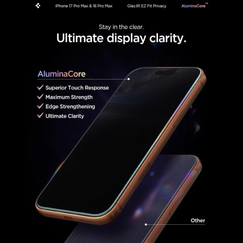 SZKŁO PRYWATYZUJĄCE SPIGEN GLAS.TR "EZ FIT AC" 2-PACK IPHONE 16 PRO MAX / 17 PRO MAX PRIVACY Spigen