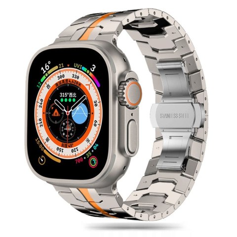 TECH-PROTECT STAINLESS LINE APPLE WATCH 8 / 9 / 10 / 11 / SE / ULTRA (44 / 45 / 46 / 49 MM) TITANIUM/ORANGE Tech-Protect