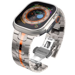 TECH-PROTECT STAINLESS LINE APPLE WATCH 8 / 9 / 10 / 11 / SE / ULTRA (44 / 45 / 46 / 49 MM) TITANIUM/ORANGE Tech-Protect