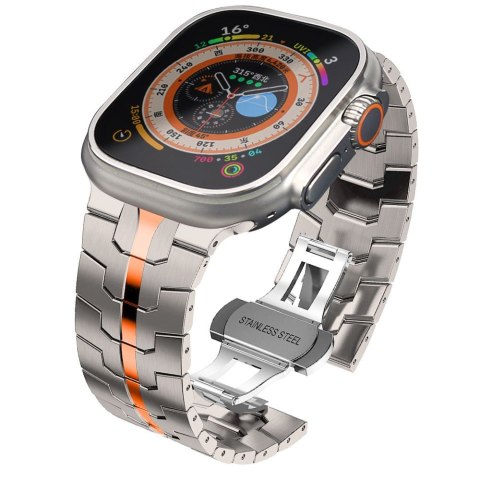 TECH-PROTECT STAINLESS LINE APPLE WATCH 8 / 9 / 10 / 11 / SE / ULTRA (44 / 45 / 46 / 49 MM) TITANIUM/ORANGE Tech-Protect