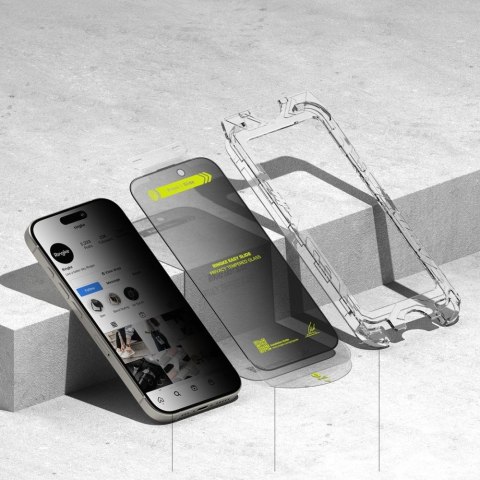 SZKŁO PRYWATYZUJĄCE RINGKE EASY SLIDE 2-PACK IPHONE 16 PRO PRIVACY Ringke