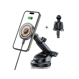 TECH-PROTECT MM15W-V5 MAGNETIC MAGSAFE DASHBOARD & VENT CAR MOUNT WIRELESS CHARGER 15W BLACK/INTERIOR Tech-Protect