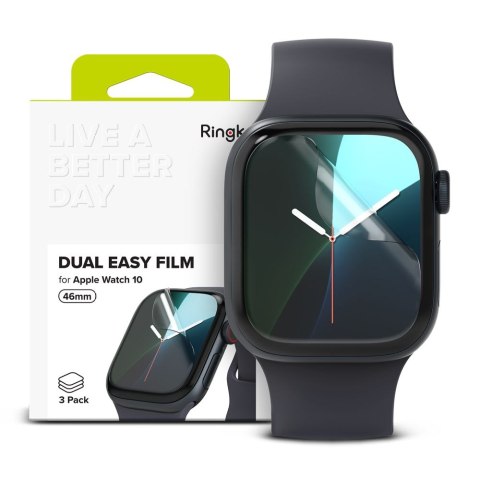 FOLIA OCHRONNA RINGKE DUAL EASY 3-PACK APPLE WATCH 10 / 11 (46 MM) CLEAR Ringke