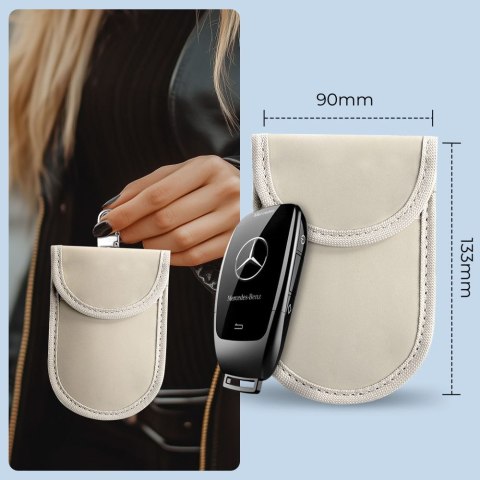 KLATKA FARADAYA TECH-PROTECT KLR100 POUCH KEYLESS RFID SIGNAL BLOCKER CASE CAFFE LATTE Tech-Protect