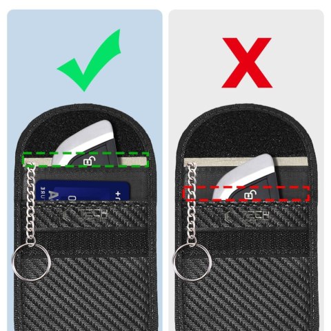 KLATKA FARADAYA TECH-PROTECT KLR100 POUCH KEYLESS RFID SIGNAL BLOCKER CASE CARBON BLACK Tech-Protect