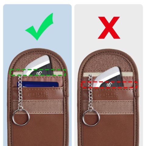 KLATKA FARADAYA TECH-PROTECT KLR100 POUCH KEYLESS RFID SIGNAL BLOCKER CASE ESPRESSO Tech-Protect