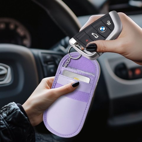KLATKA FARADAYA TECH-PROTECT KLR100 POUCH KEYLESS RFID SIGNAL BLOCKER CASE LAVENDER Tech-Protect