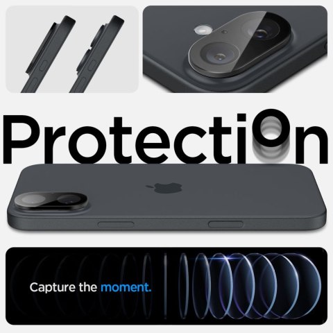 OSŁONA APARATU SPIGEN OPTIK GLAS.TR CAMERA PROTECTOR 2-PACK IPHONE 16 / 16 PLUS BLACK Spigen