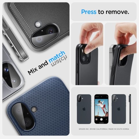 OSŁONA APARATU SPIGEN OPTIK GLAS.TR CAMERA PROTECTOR 2-PACK IPHONE 16 / 16 PLUS BLACK Spigen