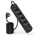 TECH-PROTECT PCL4X3 POWER STRIP LONG 2 USB & 1 TYPE-C & 4 SOCKET 200CM BLACK Tech-Protect