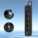 TECH-PROTECT PCL4X3 POWER STRIP LONG 2 USB & 1 TYPE-C & 4 SOCKET 200CM BLACK Tech-Protect