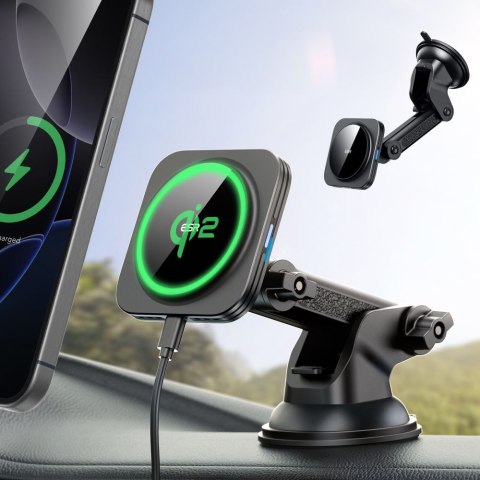 ESR HALOLOCK MAGNETIC MAGSAFE DASHBOARD CAR MOUNT WIRELESS CHARGER QI2 15W BLACK ESR