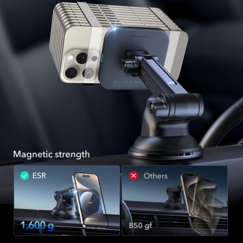 ESR HALOLOCK MAGNETIC MAGSAFE DASHBOARD CAR MOUNT WIRELESS CHARGER QI2 15W BLACK ESR