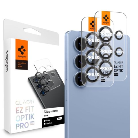 OSŁONA APARATU SPIGEN OPTIK PRO HD GLAS.TR "EZ FIT" CAMERA PROTECTOR 2-PACK GALAXY S25 ULTRA BLACK Spigen