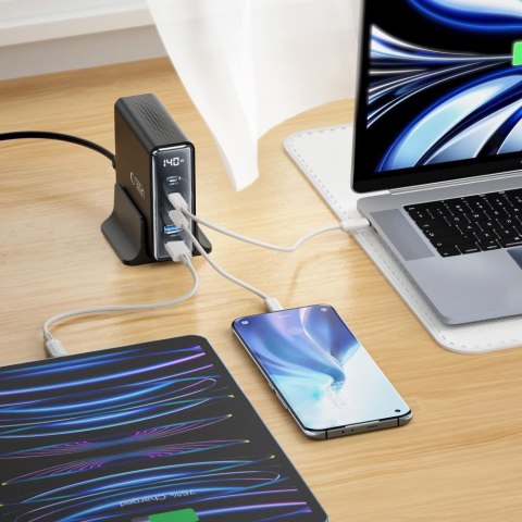 TECH-PROTECT DC140W-GAN 5-PORT DESKTOP CHARGER PD 140W / QC3.0 BLACK Tech-Protect
