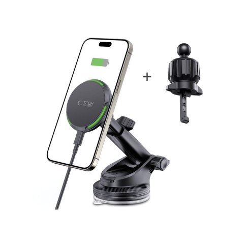 TECH-PROTECT MM15W-V7 QI2 MAGNETIC MAGSAFE DASHBOARD & VENT CAR MOUNT WIRELESS CHARGER 15W BLACK Tech-Protect